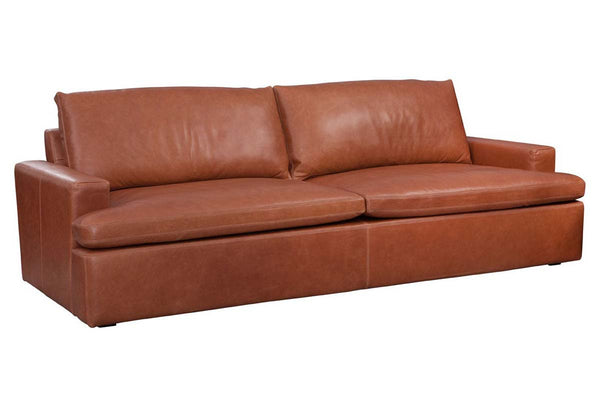 Ted Saddle 97 Inch "Quick Ship" Modern Top Grain Leather Lounge Sofa