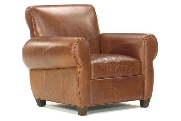 Tribeca "Ready To Ship" Leather Club Chair And Ottoman Combo (Photo For Style Only)