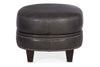 Image of Warren "Quick Ship" Traditional Top Grain Leather Pillow Top Footstool