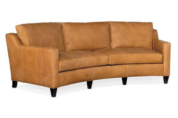 Wexler 103 Inch Contemporary Curved Conversation Leather Sofa