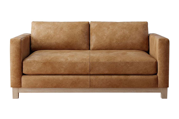 Woodbury 70 Inch "Quick Ship" Modern Top Grain Leather Apartment Sofa - In Stock