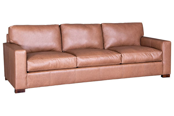 Wyatt 103 Inch Grand Scale Contemporary Deep Seat Leather Sofa