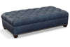 Image of Anne 56 Inch Long Chesterfield Tufted Leather Coffee Table Bench