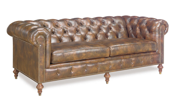 Barrington Leather Chesterfield Sofa For Apartments - Club Furniture