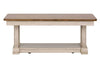 Image of Aberdeen Distressed Antique White Coffee Table With Chestnut Top OUT OF STOCK 9/22 - Club Furniture