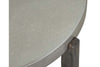 Image of Anslow Contemporary Round End Table With Dark Wood Base And Concrete Composite Top