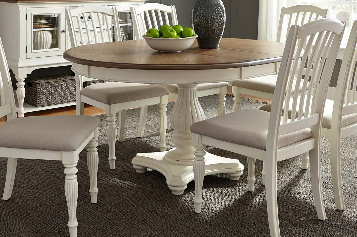 White oval deals dining table set