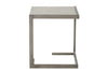 Image of Delta Modern Metal And Wood Side Table With Pewter Finish