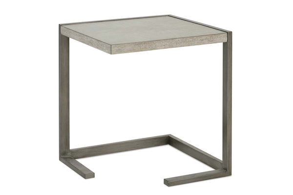 Delta Modern Metal And Wood Side Table With Pewter Finish