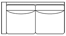 Fabric Sectional Sofa Marie "Designer Style" Left Arm Facing Loveseat