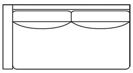 Calista Cloud Comfort "Designer Style" Left Arm Facing Loveseat