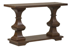 Lucca I Kona Brown Spanish Style Sofa Table With Lower Storage Shelf