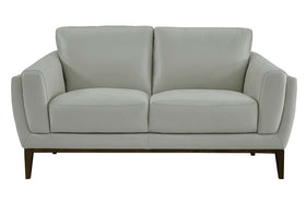 Verne Modern Leather Pillow Back Loveseat