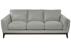 Verne 92 Inch Modern Leather Pillow Back Sofa